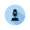 Music trophy icon vector, reward for musician champions with star isolated on blue circle