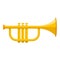 Music trumpet icon, cartoon style