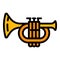 Music trumpet icon, outline style