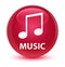 Music (tune icon) glassy pink round button