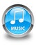 Music (tune icon) glossy cyan blue round button