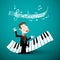 Music Vector Design with Abstract Piano Keyboards