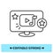 Music video icon.Outline multimedia player sign on computer. Video and audio media content .Editable vector illustration