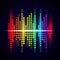 Music waves background. Colored equalizer shapes sound voice visualization studio vector logotype