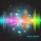 Music waves background. Rainbow sound music equalizer with lights