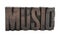 \'MUSIC\' in wood letters