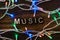 Music word with led lamp garland