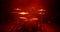 Musical Artist plays the drums in shimmering orange beam on the nightclub stage