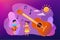 Musical camp concept vector illustration.