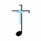 Musical Christian logo. Cross and note