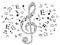 Musical clef with notes