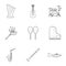 Musical device icons set, outline style