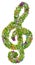 Musical green Easter clef