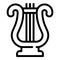 Musical harp icon, outline style