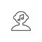 Musical human mind outline icon