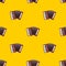 Musical instrument accordion on a yellow background is a seamless modern pattern. Vector