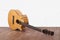 Musical instrument - Broken acoustic guitar white wall