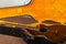 Musical instrument - Fragment brown acoustic guitar in hard case