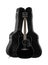 Musical instrument - Front view black folk acoustic guitar in ha