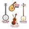 Musical instrument icon for music concert design