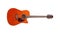 Musical instrument - Orange Flame maple cutaway acoustic guitar.