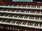Musical instrument organ keyboards close up