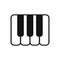 Musical instrument piano keyboard classic music note key icon - vector