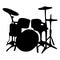 Musical instrument. Silhouette drums vector illustration