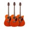 Musical instrument - Three orange Flame maple cutaway acoustic g