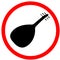 Musical instrument ud al performance warning red circle road sign
