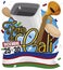 Musical Instruments, Calendars  and Flag to Celebrate Feria de Cali, Vector Illustration