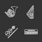 Musical instruments chalk icons set