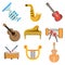 Musical instruments clip art set