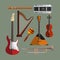 Musical instruments collection. Music icon vector