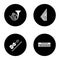 Musical instruments glyph icons set