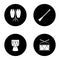 Musical instruments glyph icons set