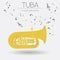 Musical instruments graphic template. Tuba.