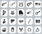 Musical Instruments Icons Black & White Flat Design Set Big