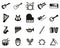 Musical Instruments Icons Black & White Set Big