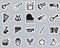 Musical Instruments Icons Black & White Sticker Set Big