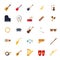 Musical Instruments Isolated Flat Design Vector Icons Collection