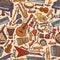 Musical instruments sketch seamless pattern