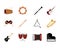 Musical instruments string wind percussion icon set isolated icon