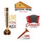 Musical instruments vector icons for music concert