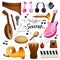 Musical instruments vector set