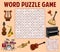 Musical instruments word search game worksheet