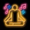 Musical Man Relaxation neon glow icon illustration
