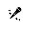 musical microphone with notes icon. Element of party and fun icon. Premium quality graphic design icon. Signs and symbols collecti