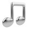 Musical note 3D. Icon isolated