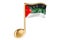 Musical note with Arabian flag. 3D rendering